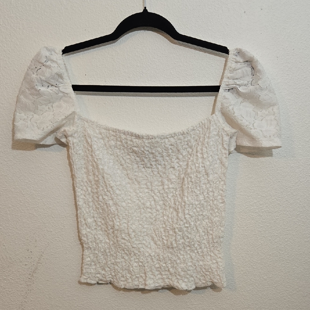 Express Smocked Top White XS